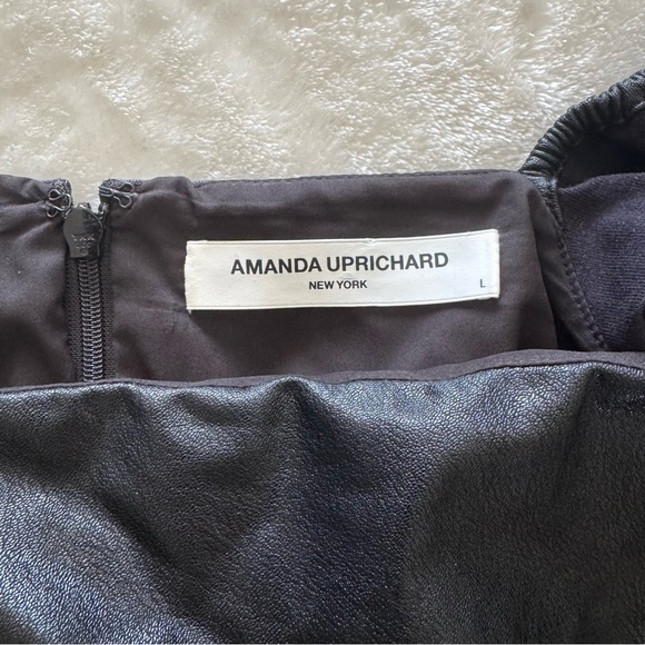 Amanda Uprichard Maisie Leather Puff Sleeve Mini Dress NWOT Large - Picture 3 of 6